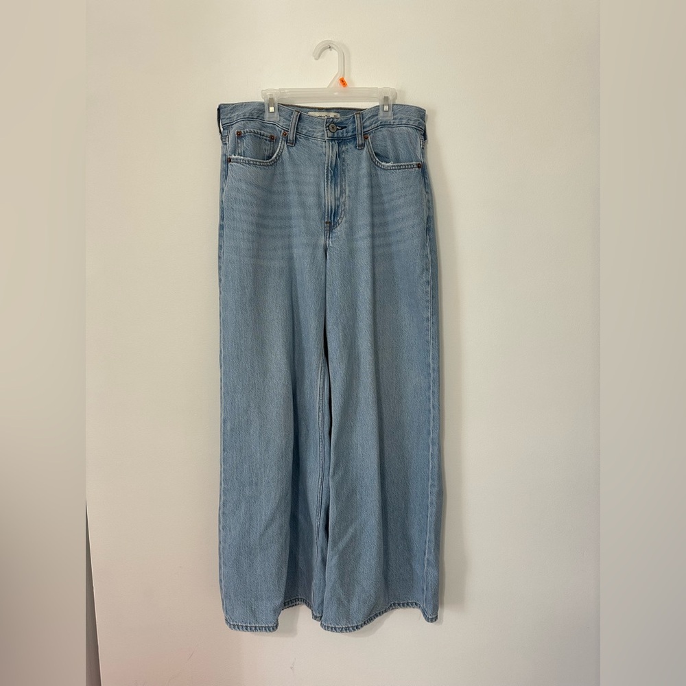 Abercrombie & Fitch Light Blue The Wide Leg High Rise Jeans. Size 27S NWTs - Picture 4 of 7